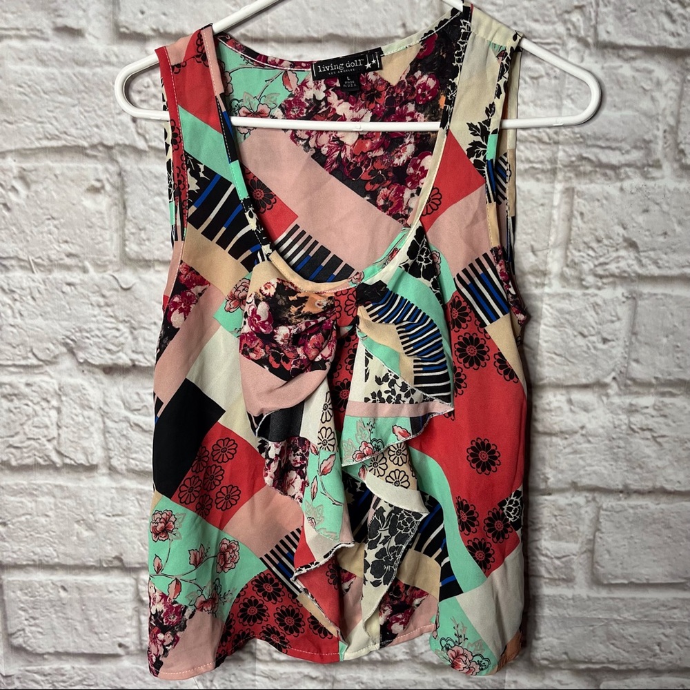 Living Doll Sleeveless Blouse Top Womens Size Large
